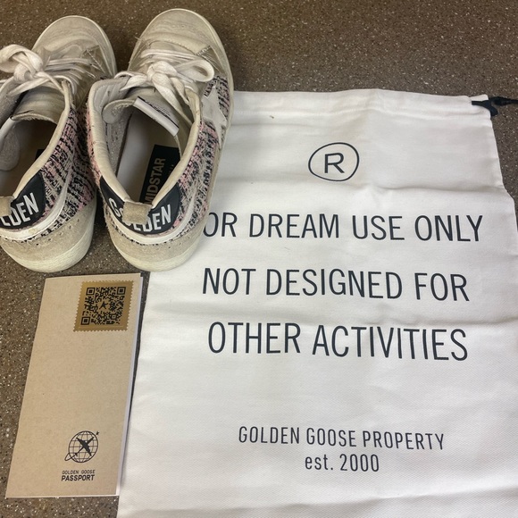 Goldengoose midstars suede and boucle’ size 38 black/white/pink/silver - Picture 4 of 7